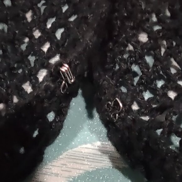 VENEZIA JEANS CLOTHING CROCHET RAMIE COTTON CARDIGAN EYE AND HOOK CLOSURE 18/20 - Picture 6 of 13